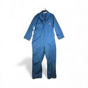 Vintage Ben Davis Men's Size 44L Blue Long Sleeve One Piece Coveralls Mechanic